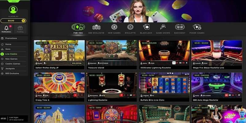 888 Casino sở hữu đa dạng các loại hình trò chơi mới mẻ, hấp dẫn