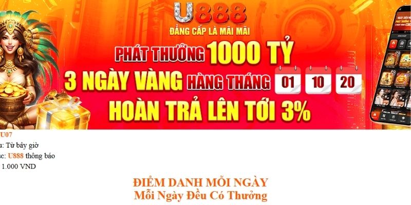 Điểm danh mỗi ngày nhận thưởng bất tận